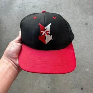 Vintage 90s Indianapolis Indiana baseball black and red twill SnapBack hat cap